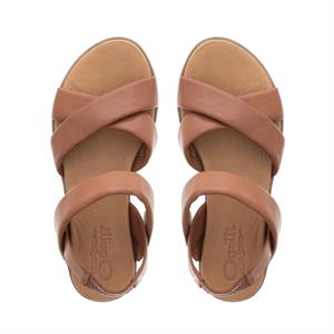 Carl Scarpa Connie Leather Cross Over Sandals Tan